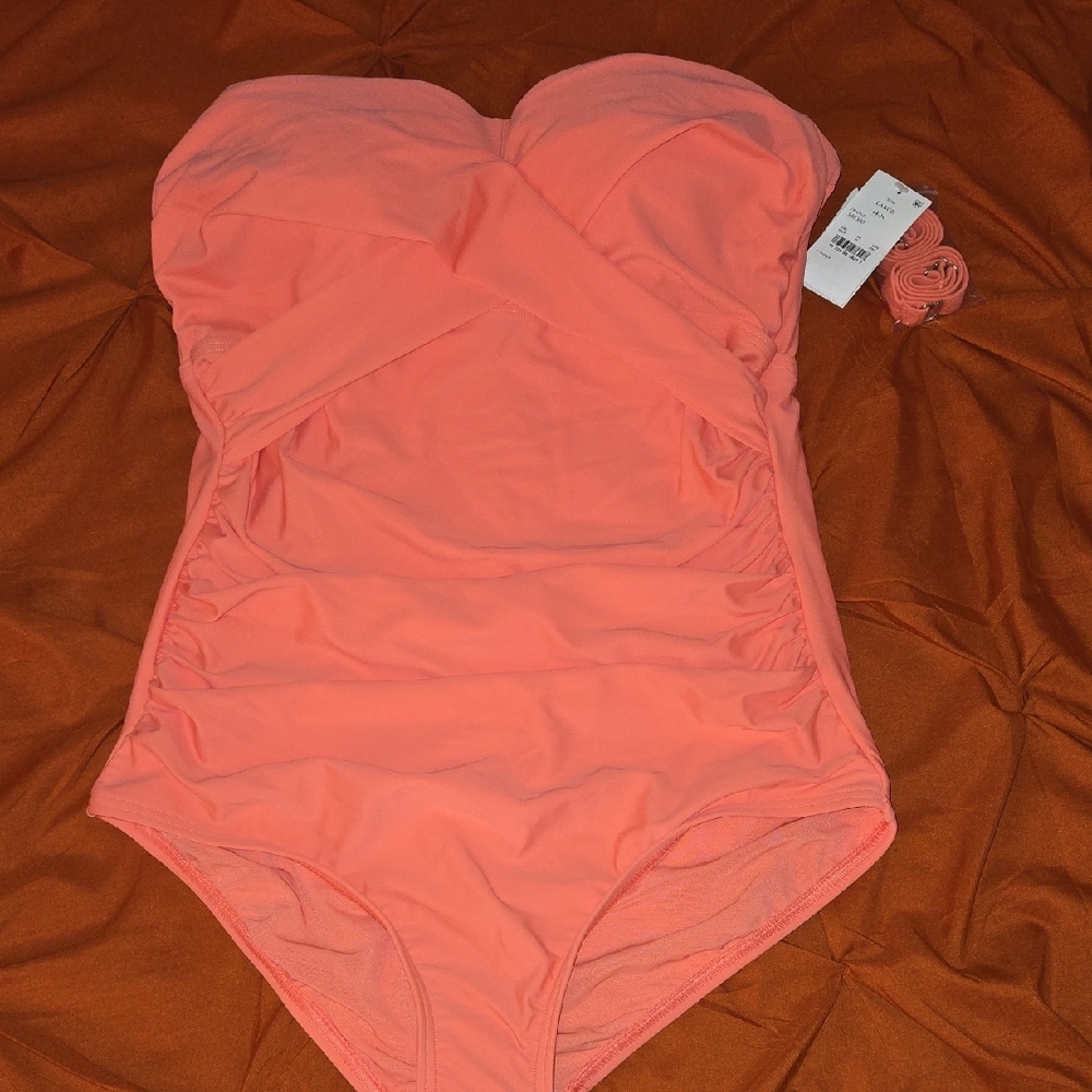 Lands' End Coral One-Piece Swimsuit